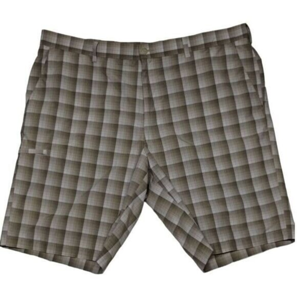 Grand Slam Performance Plaid Golf Shorts Men's Size 42 Gray Flat Front Stretch - Picture 2 of 11